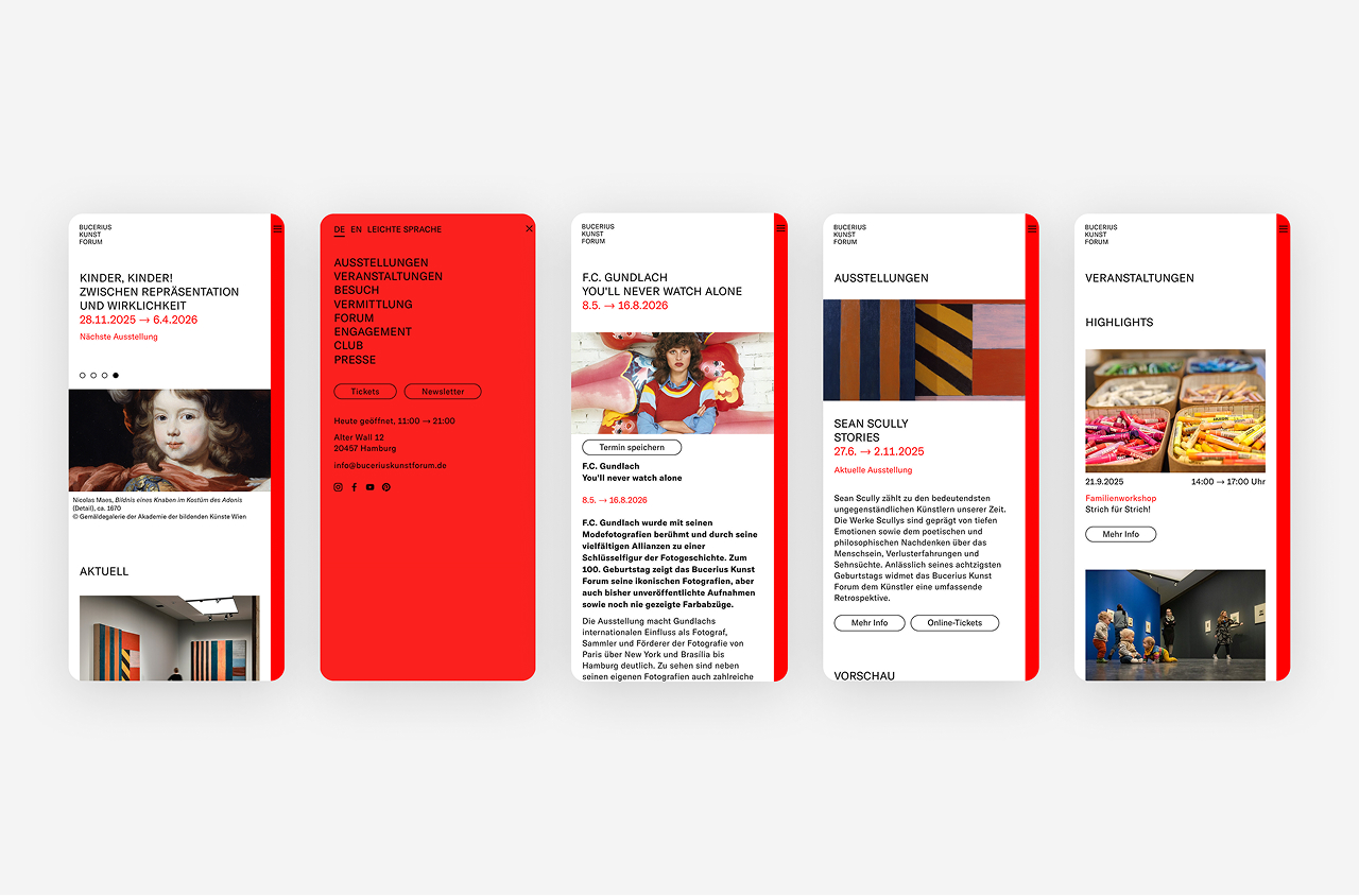 Screenshots mobile Ansicht Website BKF